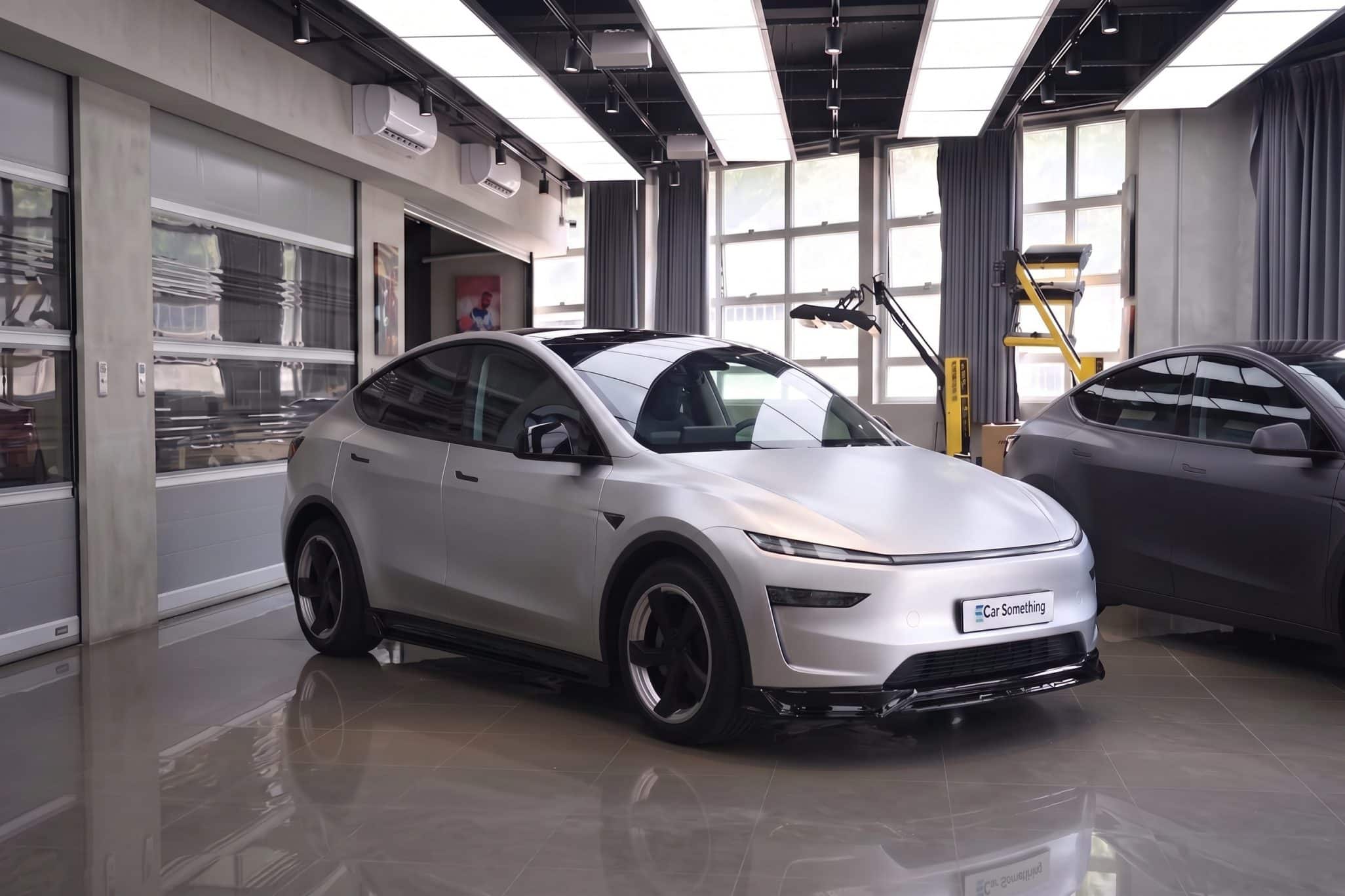 Tesla Model YL 金屬深灰 轉色啞面 PPS 噴塗保護膜施工